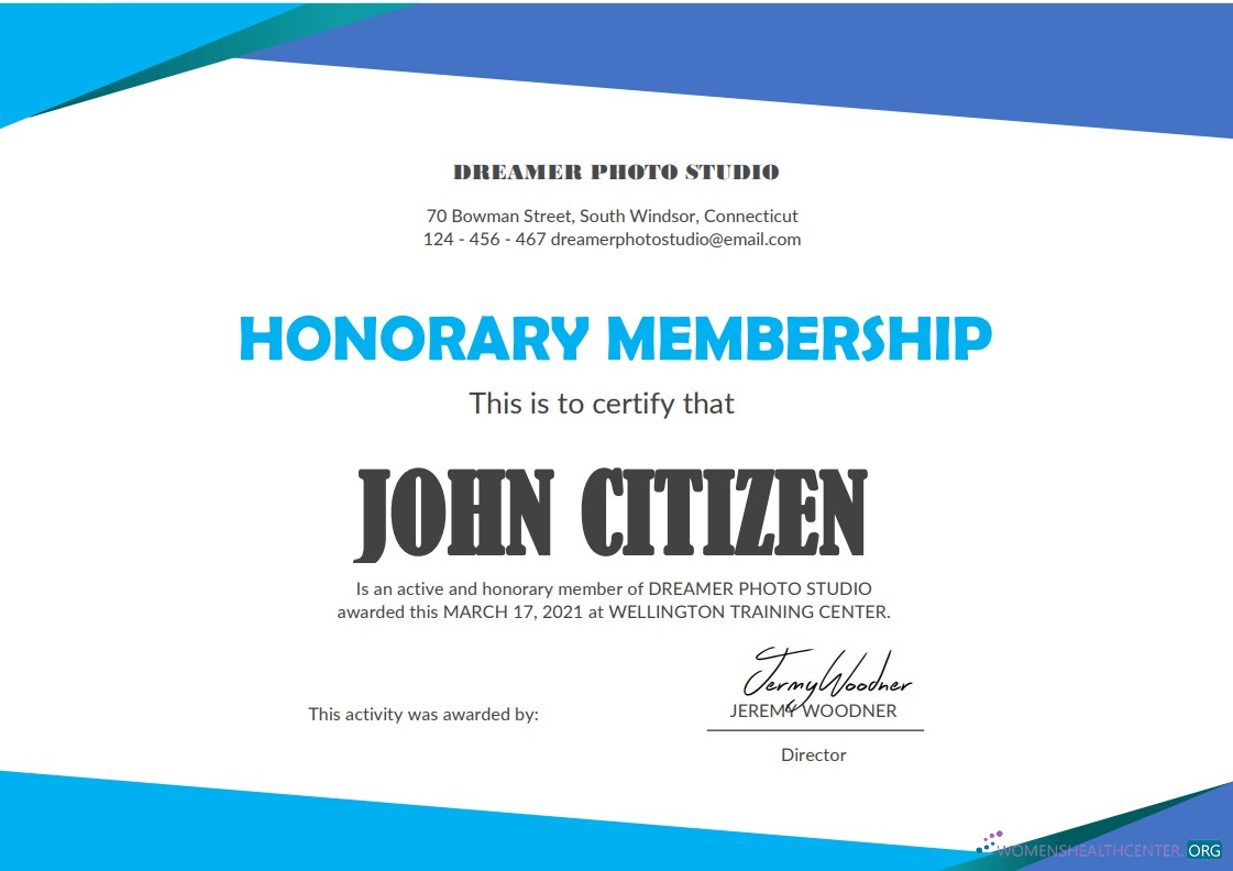 Download USA Honorary Membership certificate template in Word Photoshop template